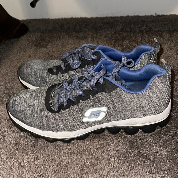 Skechers Gray and Blue Athletic Shoes with Mesh Upper - Picture 2 of 6